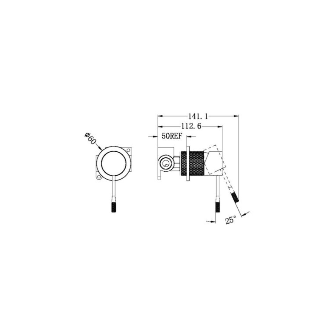 Inbouw mengkraan - Valencia – 60MM - 1-Gats - Brushed nickel